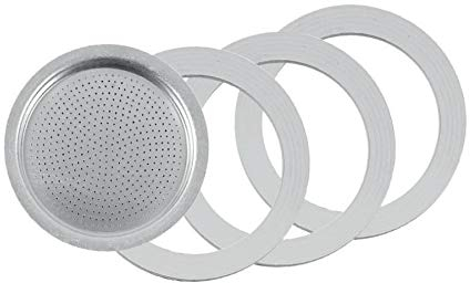 Tredoni 3 Rubber Seals/Rings+Filter -Replacement- Size 1 Cup Espresso Coffee Maker Moka Pot- 5.1cm (1 Cup)