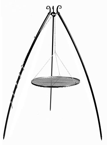 Schwenkgrill H 200 cm mit Grillrost Ø 70 cm aus Rohstahl Dreibein Grill Tripod Grillständer CookKing