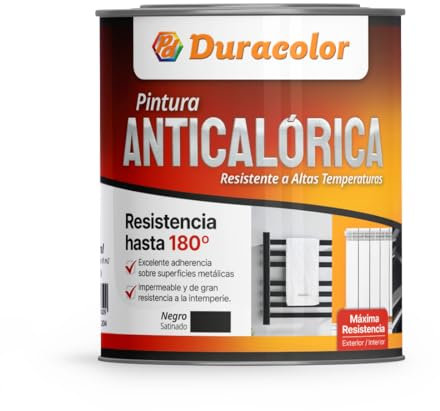 Pintura Anticalórica ARM - Color Negro - Formato 250ml - Para Radiadores - Secado Rápido - Acabado Satinado - Resistencia a la Intemperie e Impermeable - Duracolor