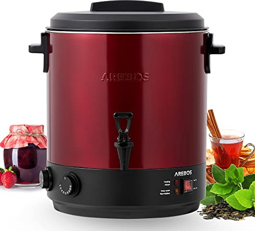 Arebos Automatic Preserving Cooker 1800 W | Preserving Pot 28 L | with Timer, Thermostat & Overheating Protection | Steplessly Adjustable 30-110°C | Mulled Wine Cooker