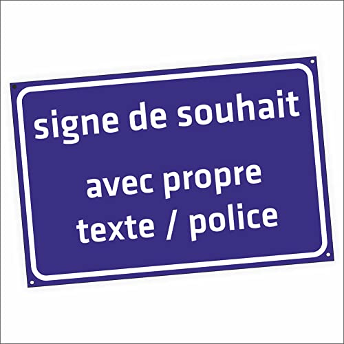 INDIGOS UG - Schilder selbst gestalten - blau - Aluverbundplatte 12 Größen - 30x20-200x100cm - Schild personalisiert mit Text - Schrift - für Garage, Hotel, Parkplatz, Schule, Carport, Firma