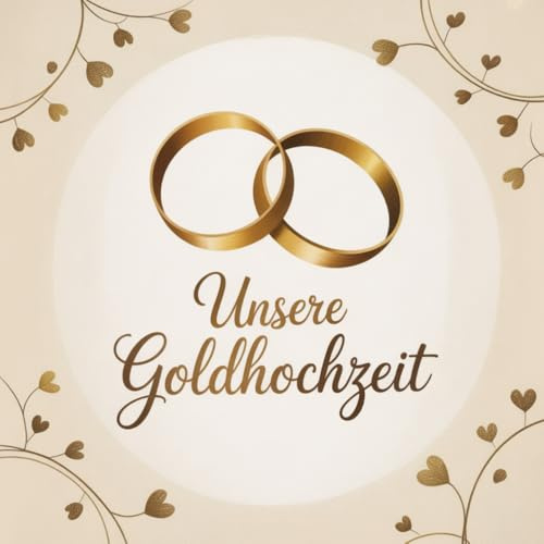 Unsere Goldhochzeit Gästebuch zur goldenen Hochzeit 50 Jahre verheiratet: Album goldene Hochzeit auf 80 cremefarbenen blanko Seiten für Glückwünsche