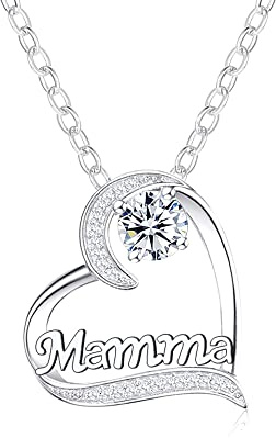 GUOYU Regalo Collane Mamma,Regali Festa della Mamma,Regali di Natale per Donna Madre Collana miglior regalo per il Compleanno della Mamma Cuore Diamand