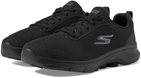 Skechers Womens Go Walk 7 Clear Path Low-Top Sneaker, Black, 5 UK