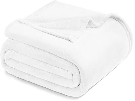 Exclusivo Mezcla Kuscheldecke Fleecedecke 150 x 200 cm Decke Sofadecke | für Bett und Couch, Superweich, Warm, Wohndecke, Bettüberwurf, Ganzjahreszeit, Plüsch, Leicht, Weiß