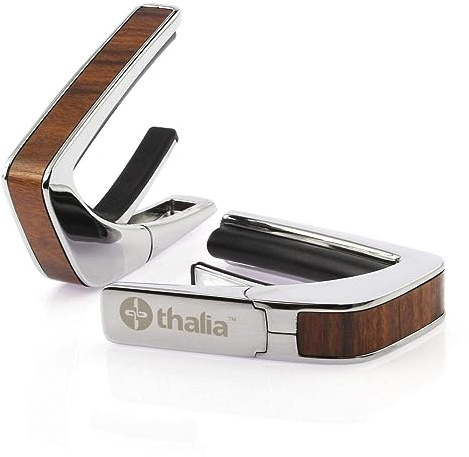 Thalia Exotic Wood Series Kapodaster mit Chrom-Finish und Santos Palisander Einlagen