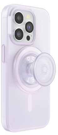 PopSockets: PopCase PlantCore für MagSafe - Pflanzliche Handyhülle für iPhone 15 Pro mit einem MagSafe-kompatiblen PopGrip - Handyständer und Griff mit austauschbarer Top - Opalescent Clear
