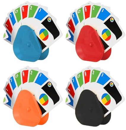 Roselee Kartenhalter Kinder 4 Stück Spielkartenhalter Kinder Kartenhalter Spielkarten Freisprech kartenständer Spielkarten Aufbewahru für Senioren und Kinder