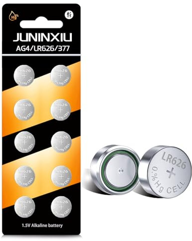 JUNINXIU Lot de 10 piles bouton AG4 1,5 V