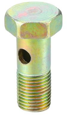 VekAuto Boulon Double Banjo 1 Pièce Pour Ligne De Frein G1/4 38mm Métal | Couleur Ton Bronze, Filetage G1/4, Longueur 38mm, 2 Trous, Pour Voiture Camion Moto, Installation Facile