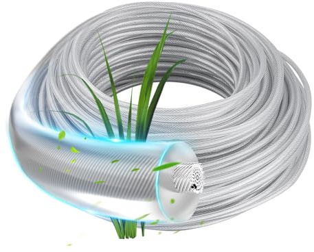 IXYHKB Hilo Desbrozadora Acero 3mm x 41 m, Hilo de Corte de Alambre de Acero, Línea de Corte de Hilo de Alambre para Cortacésped y Desbrozadora