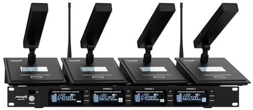 Audibax AWM 404 TD Sistema Inalámbrico Micrófono de Conferencia 4 Canales UHF