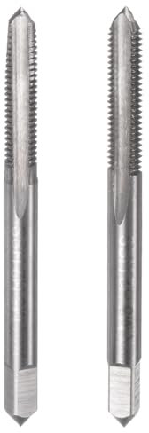 sourcing map 2pcs Metric Hand Tap Set, M5 x 0.8 Taper/Plug Thread Screw Taps, High Speed Steel Hand Threading Tapping Tool Kit