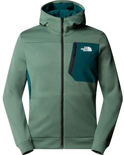 The North Face NF0A893Q58S M MA FZ Fleece Maglia Lunga Uomo Duck Green-Deep Nori Taglia M