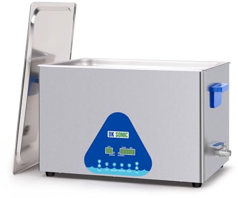 DK SONIC Industrial Ultrasonic Cleaner, 30L 600W Sonic Cleaner with Heater &l Timer, Digital Control for Motorcycle Engines, Carburetors, Chains (Includes Basket)