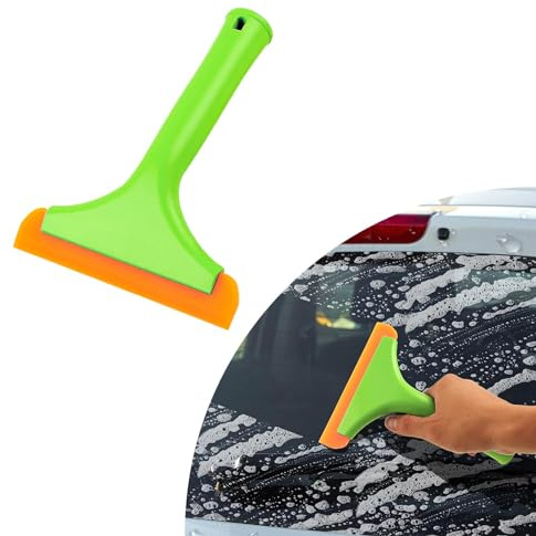 Small Silicone Window Squeegee, Car Windshield Water Blade Squeegee, Multifunctional Auto Squeegee with 5.9 Inch Blade and Non-Slip Handle for Car Window, Mirror, Home Cleaning (Light Green)