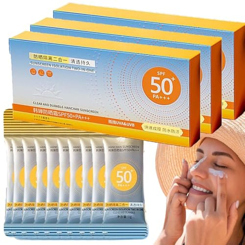 30 Stück Mini-Sonnencreme In Reisegröße Anti-Age Sonnenschutz Sonnenschutz-Spray Mit LSF 50+, Schweißresistente & Extra Wasserfeste Sonnencreme, Erfrischender Sonnenschutzmittel (90 Stück)