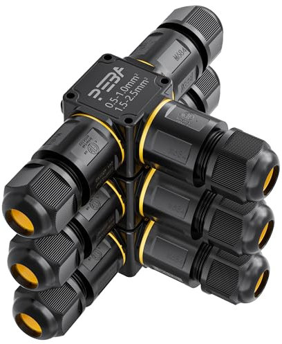 PEBA Kabelverbinder Wasserdicht 3 polig, 3-Wege IP68 Wasserdichte Kabelverbinder 4-12mm Kabeldurchmesser, Verteilerdose außen, 3-Leiter, Verbindungsklemme mit Hebel für Outdoor, 3 Stück Abzweigdose
