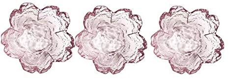Schüsseln für die Küche, Kirschblüten, Gewürzgeschirr, Gold-Umriss, Glas, Saucenschüssel, Teller, Essigschale, Küchenutensilien, 3 Stück, für Snacks, Desserts (Farbe: 3 Stück, keine Goldlinie)