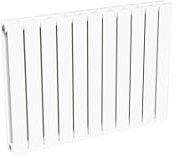Radiateur blanc mural eau chaude horizontal acier double lame | 60 x 80 cm 1 214 Watt chauffage central | 4 raccordements 15x21 (1/2) série NYTIA by NOYON & THIEBAULT