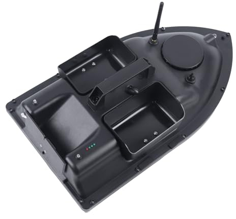 DioPaiB Bateau appât 500M avec Trois Compartiments, Bateau appât télécommandé, Charge 2 kg, adapté aux rivières, Lacs ou eaux Peu Profondes (Noir)