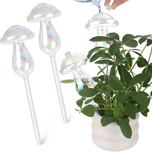 Lxoraziy Lot de 4 Boules D'Irrigation pour Plantes, Bulbes D'arrosage Automatique en Verre Soufflé à la Main, Automatique Boule D'irrigation pour Plante D'Intérieur et D'Extérieur
