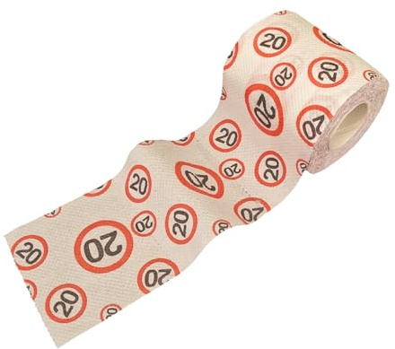 Decoration anniversaire 20 ans papier toilette amusant panneau de signalisation rouge/blanc - Décoration originale pour un 20 ans anniversaire homme et femme - Tiwoca
