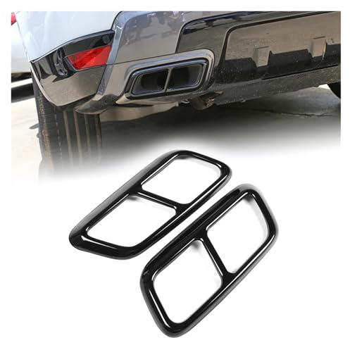 MEIZIYU 1Pair Tail Muffler Pipe Output Cover Trim,Fit For Land, Rover Range Rover Sport 2018 2019 Stainless Steel Rear Exhaust Tailpipe Muffler Cover(Black)