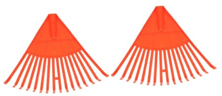 BESTonZON 2 Piezas Rastrillo Plástico para Jardinería Dientes Herramienta Resistente para Césped Artificial y Naranja Práctico para de Jardín