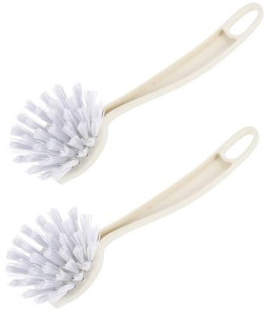 Alipis 2 pièces Brosse de Cuisine Long Manche Brosse de Nettoyage pour Casseroles et Poils Fins et Doux Pratique avec Crochet de Suspension Couleur Aléatoire Couleur Aléatoire