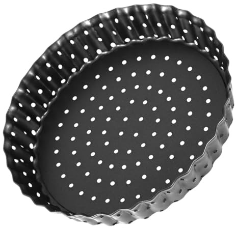 EPIGEIST Molde Para Pizza Antiadherente 5 Pulgadas De Acero Al Carbono Con Base Extraíble y Perforada, Herramienta Para Hornear Tartas y Quiches, Adecuado Para Horno Doméstico y Repostería Casera