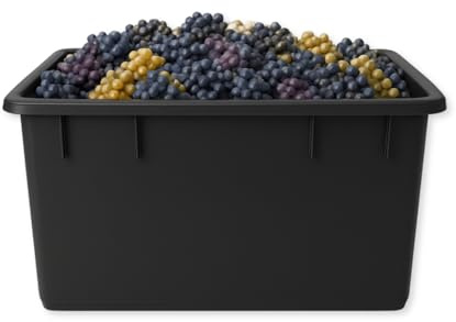PALUPLUS Contenitore Rettangolare Nero da 250 Litri, Misura 94x63x57 cm, Mastellone Impilabile in Plastica, adatto per Stoccaggio, Fioriera, Vasca per pesci e tartarughe -006F -8,5