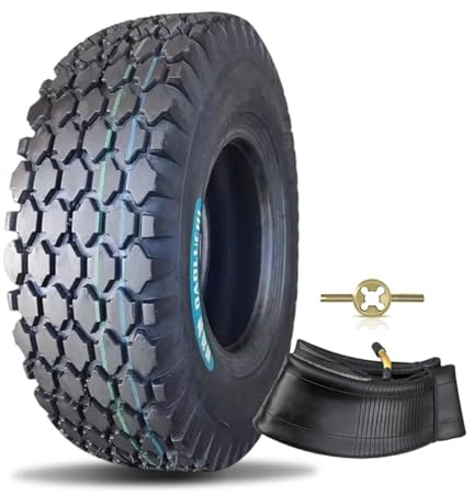 Sackkarre Reifen, 4.10/3.50-6 Reifen, Gummireifen 4.10/3.50‑6 Reifen mit Innenrohr, für Rasenmäher, Schubkarren, Quads, ATVs, Go-Karts, Schneefräsen, Traktoren, Minibikes