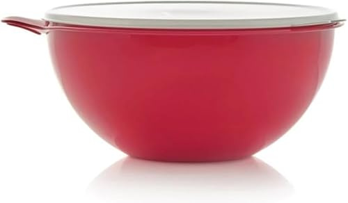 Tupperware Rührschüssel Maximilian Salat Schüssel mit Deckel Salatbar Hefeteig Peng 7,8 Liter XL rot weiß
