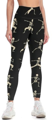 Kung Fu Skeleton Womens Yoga Pants Workout Lounge Pant High Waist Leggings for Sports Gym