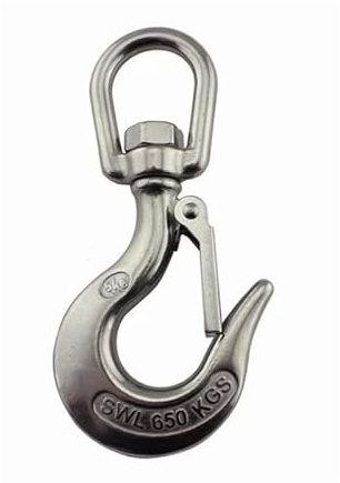 Last 150/350/650/1000/1500kg 360 Grad Rotation Dicker Körper Anti-off Hebe Fracht Haken 304 Edelstahl(Load 650kg)