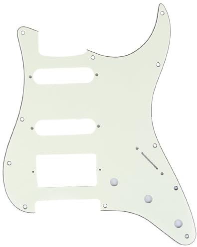 Musiclily Pro 11 Löcher HSS Strat Pickguard Gitarren Schlagbrett für American Modern Style Stratocaster E-Gitarre,3 lagig Elfenbein