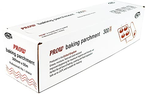Carta da forno professionale da 50 m, antiaderente, adatta al forno, per uso in cucina e catering, rotolo di carta pergamena per tutti i tipi di cottura, cottura e separazione degli alimenti.