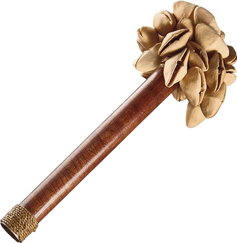 Sonic Energy Kenari Nussschalen Shaker – Ca. 23 cm – Soundeffekt-Instrument für Therapie und Percussion – Mit Stabgriff (SKH)