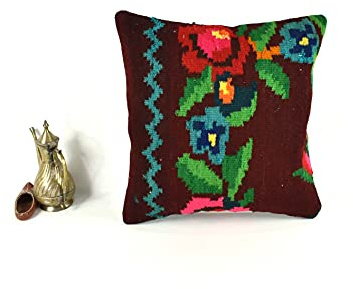 kelim kissen 40x40 cm handgefertigt kelim kissenbezug orientalische kissen kopfkissen viereckig dekorative bohemian kissenhülle dekokissen sofakissen zierkissen code 3673