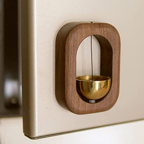 Fay Bless Campanella per negozianti, campanello magnetico attaccato per le imprese, ornamenti unici per ufficio e decorazione da appendere per ingresso (noce (rettangolare))