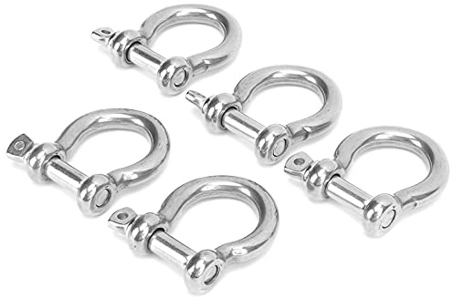01 02 015 Grillete de Proa, Grillete de Anillo D Portátil Compacto Estable Resistente Al Desgaste para Patio de Juegos para Aparejos de Hardware Marino para Izar Equipos de Pesca(M10)
