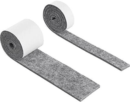 Navaris Feltro Adesivo Rotolo - Feltrini Adesivi Sedie Parquet - Nastro Feltrino Paracolpi Forte per Mobili Muro Pavimento - 2x Rotoli 2x75cm + 5x75cm