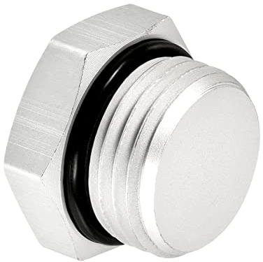 PATIKIL G1/2 Maschio Filettatura Esagonale Testa Tubo Tappo, Alluminio Dado Cappuccio Presa Flessibile Raccordo Adattatore Connettore per Acqua Carburante Gas Tubo, Argento