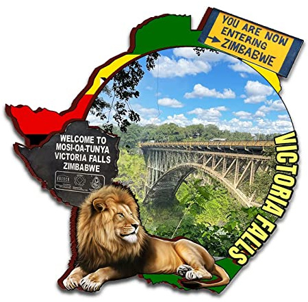 Victoria Falls Simbabwe Magnet, Kühlschrankmagnet, Holz, 3D-Sehenswürdigkeiten, Reise, Sammlerstück, Souvenirs, dekorative Magnete, handgefertigt, 2