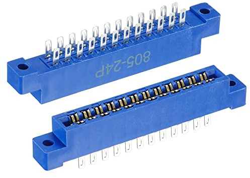 sourcing map 2 Stück 3.96mm 24 Pin Header Stiftleisten, Stecker und Buchsen Gerade Buchsenleiste PCB Löten Buchsenleiste Lötpins Lochrasterplatine für Prototyp Shield, Blau