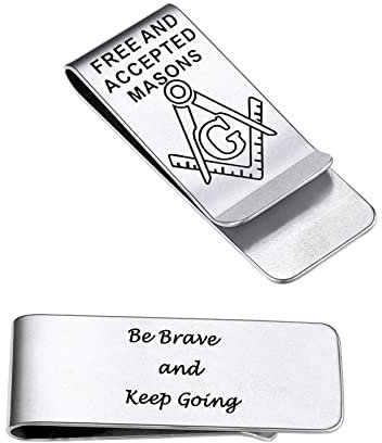 PROSTEEL Geldklammer Freimaurerei Geldscheinklammer personalisierte Geldclip Edelstahl Winkelmaß Visitenkarte Kreditkarte Geldscheine Brieftasche Halter für Männer