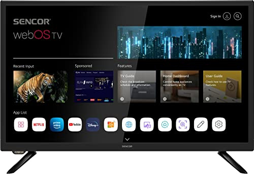 Sencor Smart TV HD 24 pollici - TV 60cm ad alta definizione, Dolby Digital Plus, ThinQ AI e assistente vocale Google/Alexa, APP, Netflix, Disney+ e molto altro ancora...
