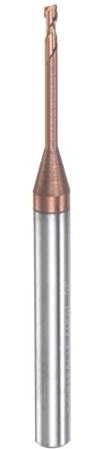 sourcing map VHM Schaftfräser 1.5 mm, 2 Zähne Klingenlänge 20 mm Titanbeschichtet-Beschichtung CNC Fräser für Edelstahl, Verbundwerkstoffe und Legierungen
