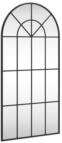 vidaXL Wandspiegel Schwarz 50x100 cm Gewölbt Eisen